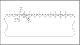 Model cu dinți de ferăstrău - R13