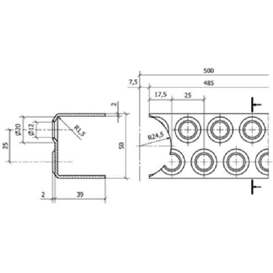 Steel ladder rungs, curved end